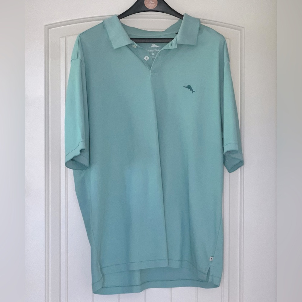 Men’s Tommy Bahama polo shirt. Size XL, color Turquoise/aqua/blue/green